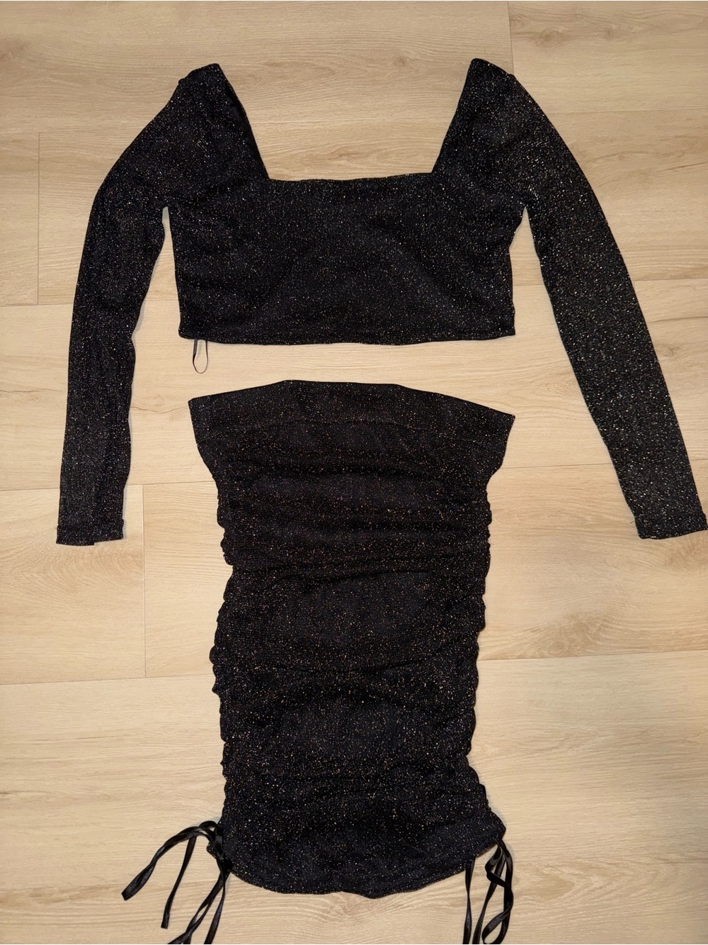 Showpo Black Sparkle Knit Two-Piece Set